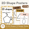 2D Shape Posters - Daisy Gingham Neutrals Decor - Miss Jacobs Little Learners