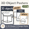 3D Shape Posters - Boho Plants Classroom Decor - Miss Jacobs Little Learners