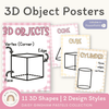 3D Shape Posters - Daisy Gingham Pastels Theme - Miss Jacobs Little Learners