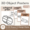 3D Shape Posters | Ombre Neutral Math Classroom Decor - Miss Jacobs Little Learners