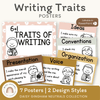 6 + 1 Traits of Writing Posters - Daisy Gingham Neutrals Decor - Miss Jacobs Little Learners