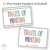 6 + 1 Traits of Writing Posters - Pastel Classroom Theme - Miss Jacobs Little Learners