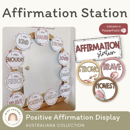 Affirmation Station - Australiana Classroom Decor
