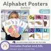 Alphabet Posters Bundle: English, ASL & Auslan - Dreamy Space Decor - Miss Jacobs Little Learners