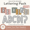 Bulletin Board Lettering Pack - Neutral Boho Rainbow Theme - Miss Jacobs Little Learners