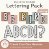 SPOTTY BOHO Bulletin Board Lettering Pack | Editable Neutral Classroom Display Headers - Miss Jacobs Little Learners
