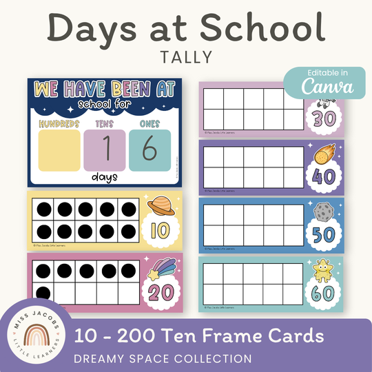 Days at School Tally Display - Dreamy Space Theme Classroom Decor