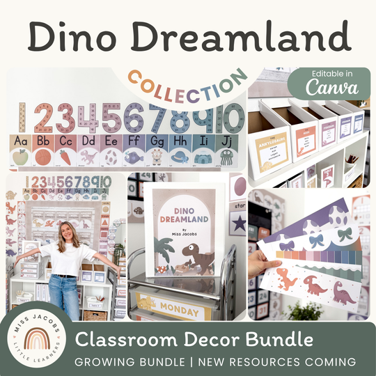 Dino Dreamland Theme Classroom Decor Bundle