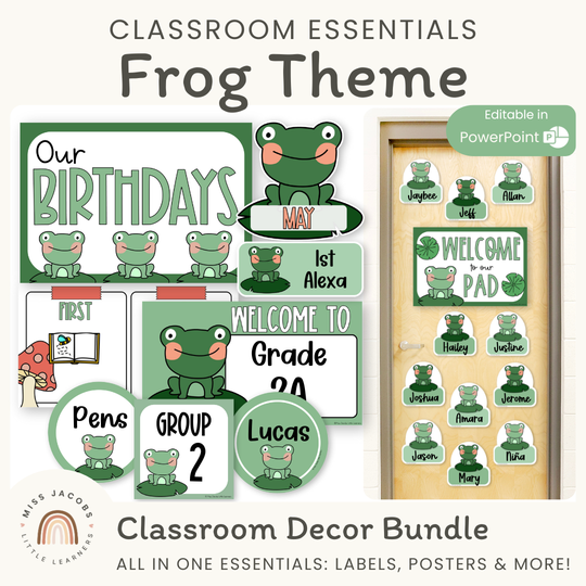 Frog Theme Classroom Essentials Decor Pack
