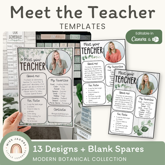 Meet the Teacher Templates - Modern Botanical Decor