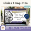 Morning Meeting Slides Templates: Google, Canva, PPT - Dreamy Space Theme - Miss Jacobs Little Learners