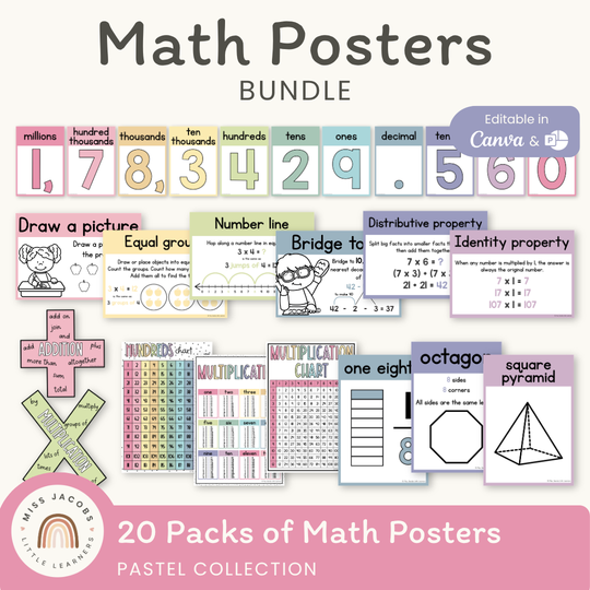 Math Posters Bundle - Pastel Theme