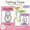 Telling Time and Clock Posters - Pastel Classroom Theme - Miss Jacobs Little Learners