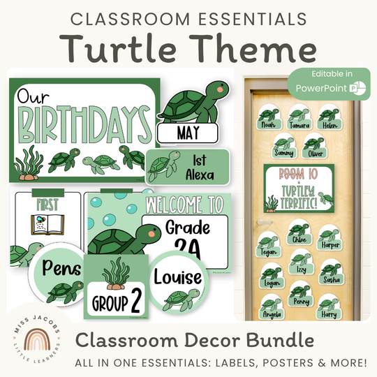 Sea Turtle Theme Classroom Essentials Decor Pack
