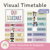 Visual Timetable Daily Schedule - Spotty Pastel Classroom Decor - Miss Jacobs Little Learners