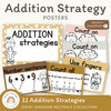 Addition Strategies Posters - Daisy Gingham Neutrals Decor - Miss Jacobs Little Learners