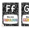 Affirmation Alphabet Posters - Black - Cutesy Classroom Decor - Miss Jacobs Little Learners