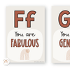 Affirmation Alphabet Posters - Boho Vibes Classroom Decor - Miss Jacobs Little Learners