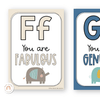 Affirmation Alphabet Posters - Cute Jungle Animals Decor - Miss Jacobs Little Learners