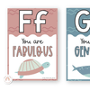Affirmation Alphabet Posters - Cute Sea Life Classroom Decor - Miss Jacobs Little Learners