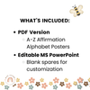 Affirmation Alphabet Posters - Daisy Gingham Neutrals Decor - Miss Jacobs Little Learners