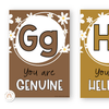 Affirmation Alphabet Posters - Daisy Gingham Neutrals Decor - Miss Jacobs Little Learners
