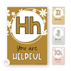 Affirmation Alphabet Posters - Daisy Gingham Neutrals Decor - Miss Jacobs Little Learners