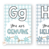 Affirmation Alphabet Posters - Daisy Gingham Pastels Decor - Miss Jacobs Little Learners
