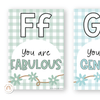 Affirmation Alphabet Posters - Daisy Gingham Pastels Decor - Miss Jacobs Little Learners