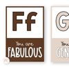 Affirmation Alphabet Posters - Ombre Neutrals Classroom Decor - Miss Jacobs Little Learners