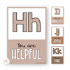 Affirmation Alphabet Posters - Ombre Neutrals Classroom Decor - Miss Jacobs Little Learners