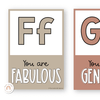 Affirmation Alphabet Posters - Simply Boho Classroom Decor - Miss Jacobs Little Learners