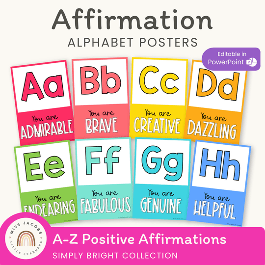 Affirmation Alphabet Posters - Simply Bright Classroom Decor