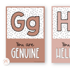 Affirmation Alphabet Posters - Spotty Boho Classroom Decor - Miss Jacobs Little Learners