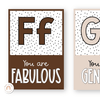 Affirmation Alphabet Posters - Spotty Neutrals Decor - Miss Jacobs Little Learners