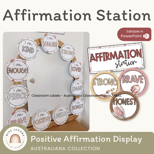 Affirmation Station - Australiana Classroom Decor