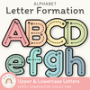Alphabet Letter Formation Posters - Pastel Composition Notebook Classroom Decor - Miss Jacobs Little Learners