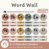 Alphabet Word Wall - Boho Rainbow Neutrals Classroom Decor - Miss Jacobs Little Learners