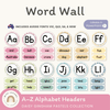 Alphabet Word Wall - Daisy Gingham Pastels Decor - Miss Jacobs Little Learners