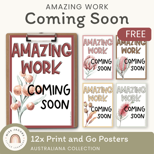Amazing Work Coming Soon Posters - Australiana Decor
