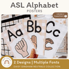 ASL Alphabet Posters - American Sign Language - Daisy Gingham Neutrals - Miss Jacobs Little Learners
