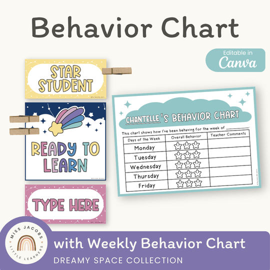 Behavior Clip Chart - Dreamy Space Classroom Decor
