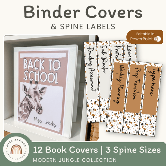 Binder Covers and Spine Labels - Modern Jungle Classroom Decor