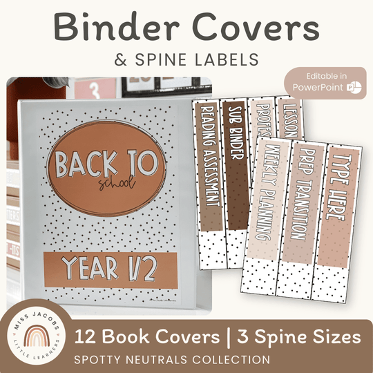 BINDER COVERS AND SPINES | SPOTTY NEUTRALS