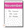 Birthday Chart - Spotty Bright Decor - Miss Jacobs Little Learners