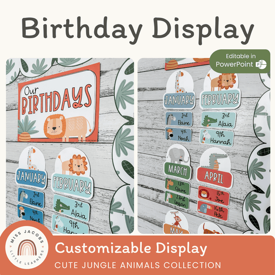 Birthday Display - Cute Jungle Animals Decor