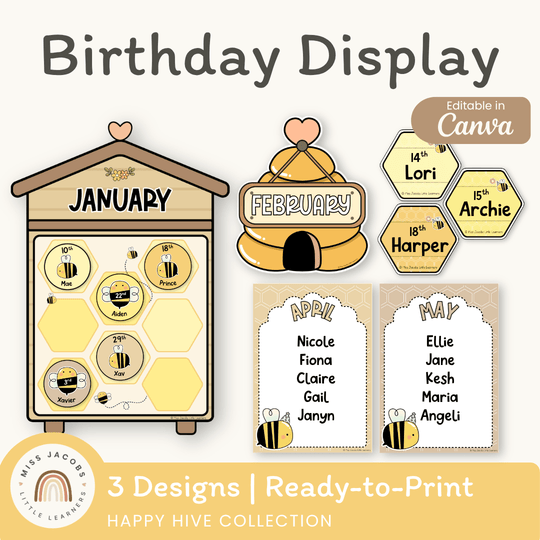 Birthday Display - Happy Hive Classroom Decor