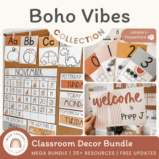 Boho Vibes Classroom Decor Bundle