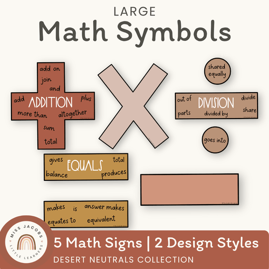 Boho Vibes Large Math Symbols