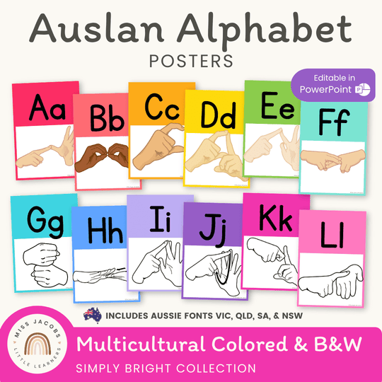 BRIGHTS AUSLAN ALPHABET POSTERS